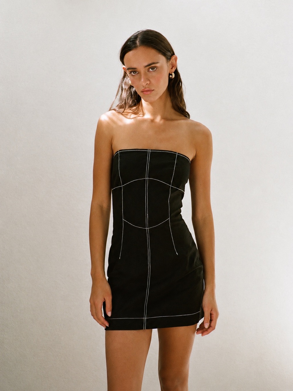 Sabo Skirt Amila Strapless Black Mini Dress
